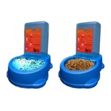 Kit 2un Potes De Ração E Agua- Comida Para Cães E Gatos