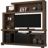 Rack Home Modular Tv Viena Delos Cacao Negro Loft Hogar