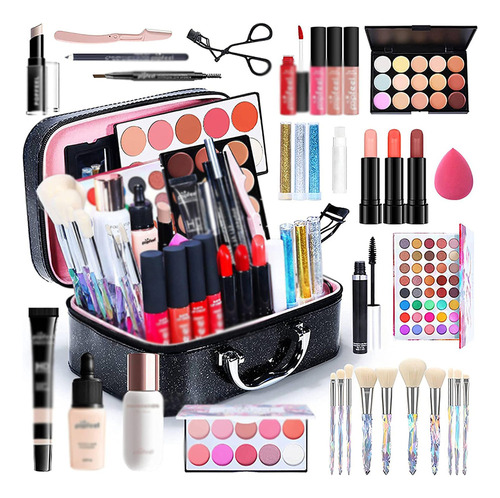 Kit De Maquillaje Profesional Completo De 34 Piezas, Estuche