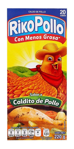 Consomé De Pollo Rikopollo 20 Cubos 220g