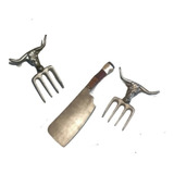 Kit Parrillero Set Asador Hacha Cheff Garra X2 Regalo Padre