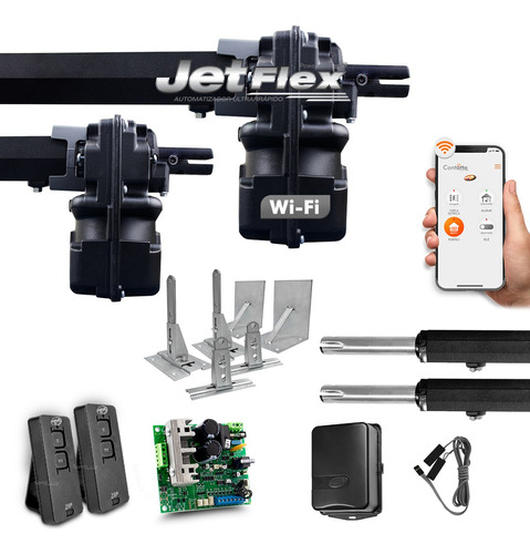 Kit Motor Ppa Portão Pivo Jet Flex Super Dupla Wifi 6 Sup