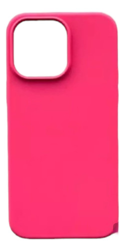 Funda Silicone Case Para iPhone 14 Rosa Fluo  Con Logo 