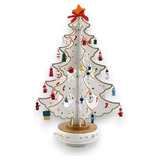 Arbol Navidad Madera Juguete Musica Movimiento Premium 35cm