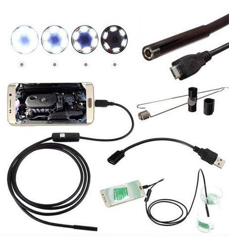 Cámara Endoscopio Android Pc  De 5m Led Sumergible Flex 7mm