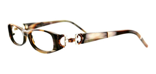 Lente Óptico Gucci Gg3009 Oval Rectangle Stone Print Brown S