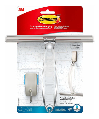 Command Bath32-ss-es Escobilla De Baño Y Gancho Con Adhesivo