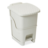 Cesto Tacho Basurero Dea Home Rattan Bin C/pedal 6l Mm Color Blanco