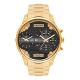 Relógio Orient Masculino Dual Time Aço Dourado Mgsst001 P1kx