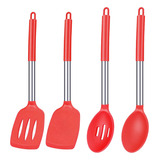 4 Peças De Colher De Cozinha De Silicone, Colher Com Fenda,