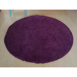 Alfombra Peluda Redonda Tipo Shaggy 150x150color Morada.