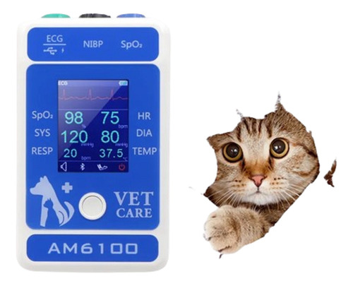 Monitor Veterinario De Mano Con Bluetooth Am6100, Oximetro