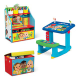 Set Escritorio Organizador Baul Infantil Cocomelon J J