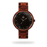 Reloj De Madera Personalizado- E. Esp. Sándalo Rojo 44mm