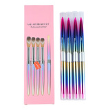 Set De 4 Pinceles Acrílico Para Uñas 10,12,14,16