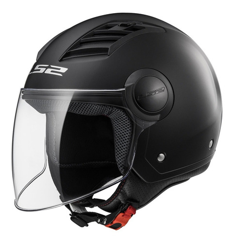 Casco Moto Abierto Ls2 Oficial 562 Airflow Negro Mate Pr