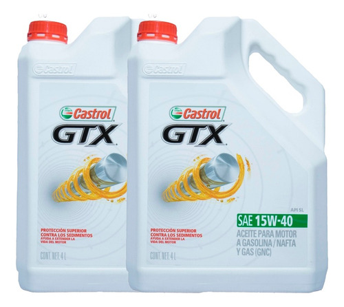Aceite Castrol Gtx 15w40 Mineral Pack X 8 Litros