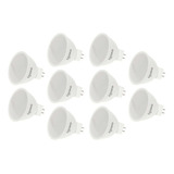 Paquete De 10 Focos Led, Dicroica Mr16, 7w Multi Voltaje Color De La Luz Blanco Frío