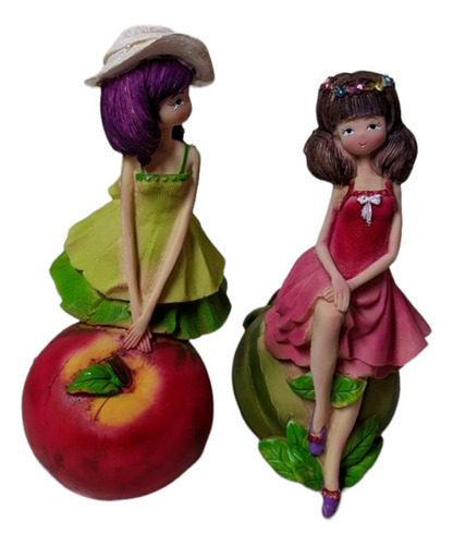 Figura Linda Niña Fruit Girsl- Decoración Para Hogar Oficina