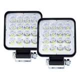 Tunelight Kit De Faros Luz Fija Y Estrobo Blanco 16 Leds 48w