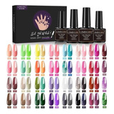 Juego De 60 Esmaltes En Gel De Colores Glitter Gel