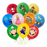 Set 12 Globos De Latex Personajes Videojuego 8bits