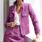 Blazer / Saco Para Dama Color Magenta Grueso Shein