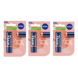 Hidratante Labial Nivea Hidra Color 2 Em 1 Nude 4,8g Kit C/3