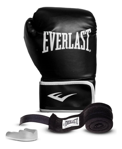 Kit Box Everlast Luvas G/gg + Bandagem + Protetor Bucal