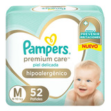 Pañales Ultra Absorventes Pampers Premium Care M X 52 Unid Tamaño Mediano (m) (6-10kg)