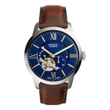 Fossil Townsman Automatic De Acero Inoxidable Y Cuero Para H