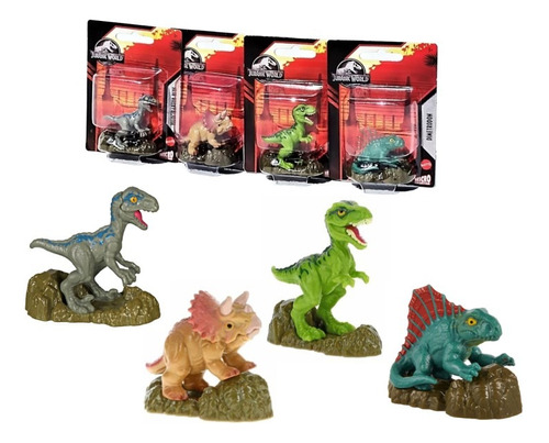 Jurassic World Dinosaurios (set De 4 Microfiguras) De Mattel