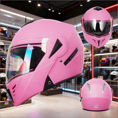 Autodiag®casco Abatible Dot Para Moto Rosa Doble Lente Ajust | Envío gratis