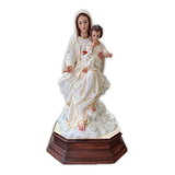 Virgen De La Merced De 68 Cm De Fibra De Vidrio Sentada