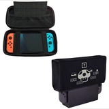 Kit Capa Antipoeira + Case Estojo Nintendo Switch Oled Lite