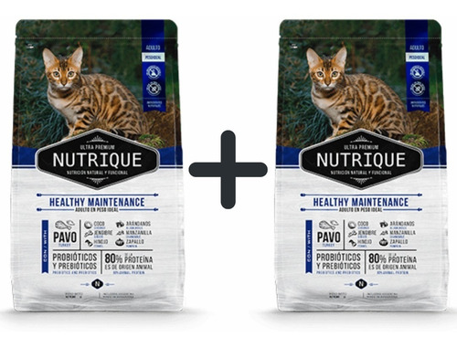 Nutrique Gato Adulto Healthy Maintenance X 2 Kg X 2 Unidades