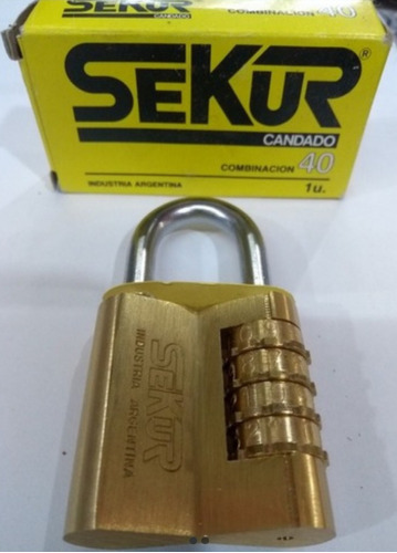 Candado Sekur 40 Combinación - Set X 4 Unidades