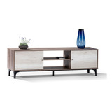 Credenza Milán Color Castaño + Blanco Toscana