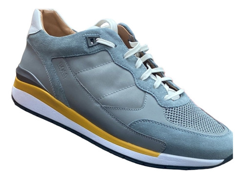 Tenis Hugo Boss Gris Con Amarillo Piel 11 Us 44 Eur 29.5 Mex