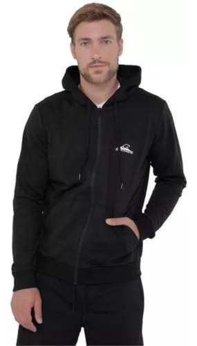 Campera Montagne Essential Hombre Algodon Rustico Capucha