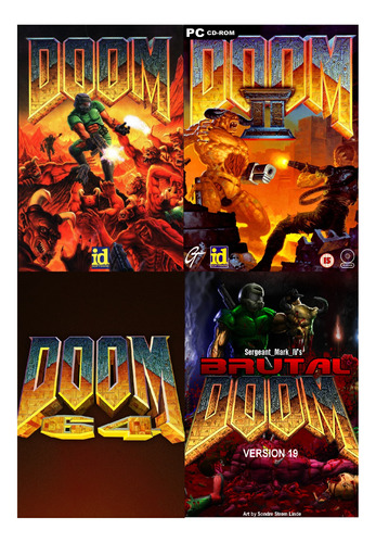 Doom 1 +  2 + Doom 64 + Brutal Doom Pc Digital Tenelo Hoy