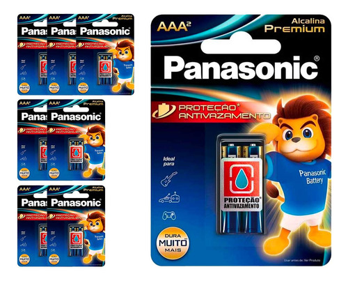 16 Pilhas Alcalinas Premium Aaa Panasonic (8 Cart)