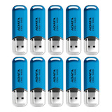 Kit 10 Memoria Usb 64gb Clasica Azul Mayoreo