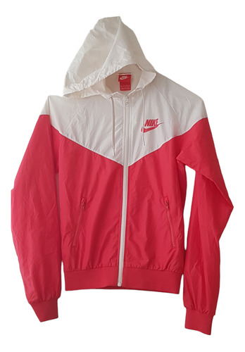 Cortaviento, Capucha, Naranja/blanco, Nike Usado  Talla S