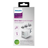 Cargador Ultrarapido Travel 3.1a/15.5w Philips Dlp2220 Color Blanco