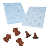 Kit Formas Chocolate Chapéu De Bruxa Simples + Sapo Simples 