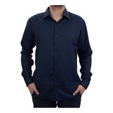 Camisa Ogochi Masculina Ml Essencial Slim Marinho - 0014