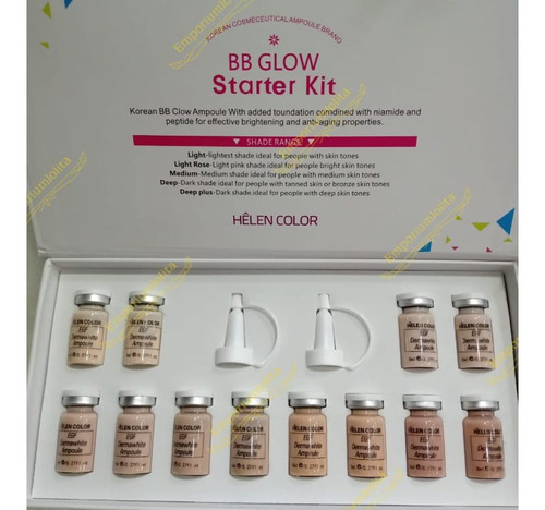 Booster Bb Glow Stater Kit 12 Ampolas 8ml Egf Helen Color