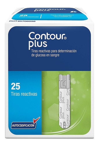 Contour Plus Tiras Reactivas Caja Con 25 Para Glucómetro