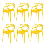 Kit 6 Cadeiras Allegra Masters Amarela 
